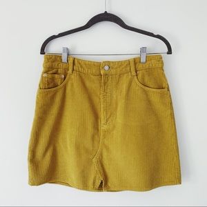 Zara TRF Yellow Corduroy Skirt